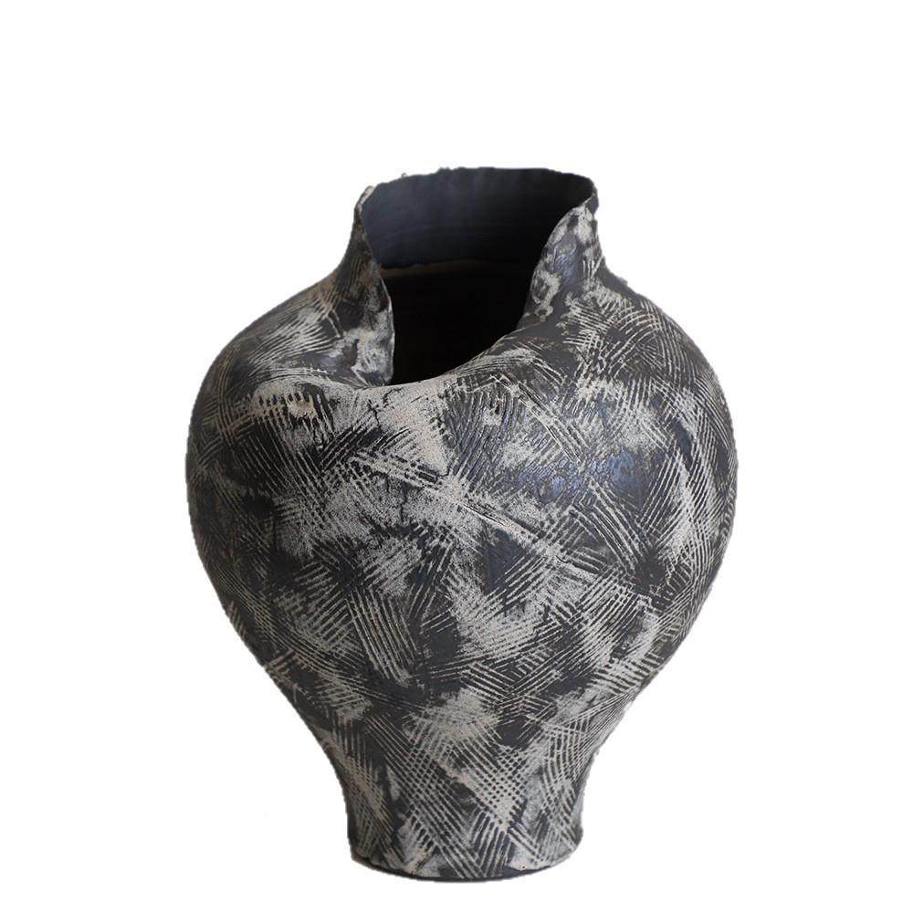 新中复古VOV式陶瓷形花瓶寂风民宿侘装饰客厅插花粗陶异花器高级,橡塑材料及制品,工业陶瓷,淘宝优惠券,粉丝福利购,淘宝优惠卷