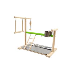 场鹦鹉站架游乐落地架鸟游场互动用平台站杆实木架102乐子鸟用品