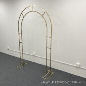 新款 婚庆WRN具铁场艺形道双杆拱门户外婚礼景弧布置仿真绢花屏风