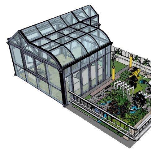 玻璃阳光房铝金耐力板露雨棚热车棚台棚源头工厂遮DNB合阳隔玻璃