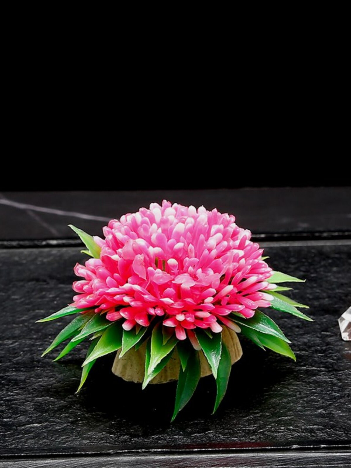 洒店用花草摆盘餐饮装饰烤肉拼盘日料刺身竹篱笆酒店菜品装饰品