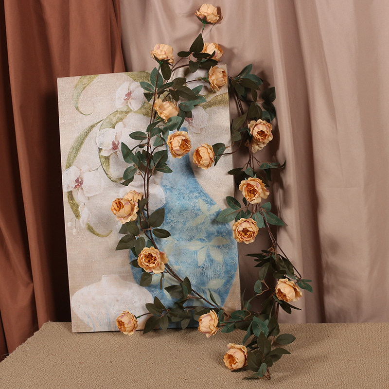 秋色复古仿真牡丹藤条美式假花装饰花F藤仿生客厅空调管道遮丑缠,家居饰品,仿真花/假花,淘宝优惠券,粉丝福利购,淘宝优惠卷