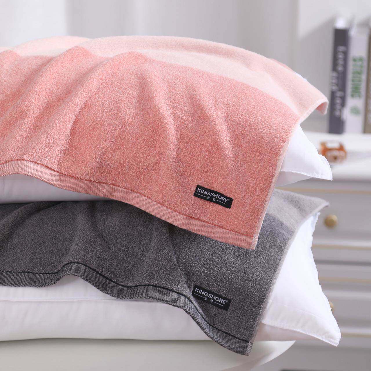 金号枕巾纯棉一对装素色高档家用情侣枕头巾柔软舒适单人男生