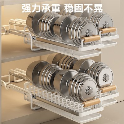 抽拉碗架橱柜内置碗碟盘子收w纳碗盘拉篮厨房柜内抽屉式沥水置物
