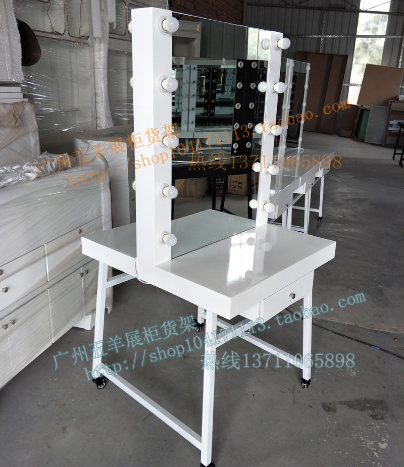 带灯美容院落地全身镜影楼学校专用单双面移M动化妆台演唱会梳妆