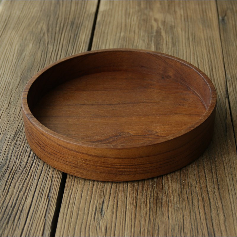 手作木器c 柚木 圆形整木 茶盘 水果盘 收纳盒