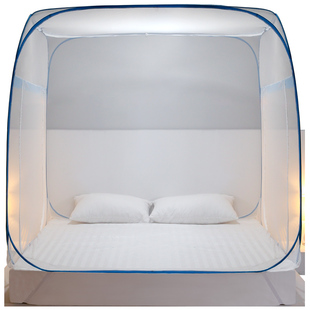 蒙古包床上蚊帐1.j2米床家用免安装可折叠简约1.5m/1.8m床防摔儿