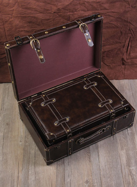 热卖英伦风复古皮箱子 手提箱木箱 仿古箱子橱窗装饰陈Y列拍摄道