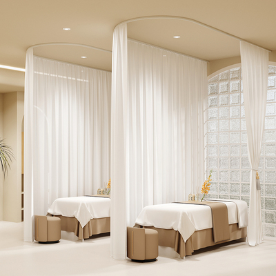 美容院隔断帘专用窗帘纱帘透光不透D人床位屏风养生馆医用围帘拉