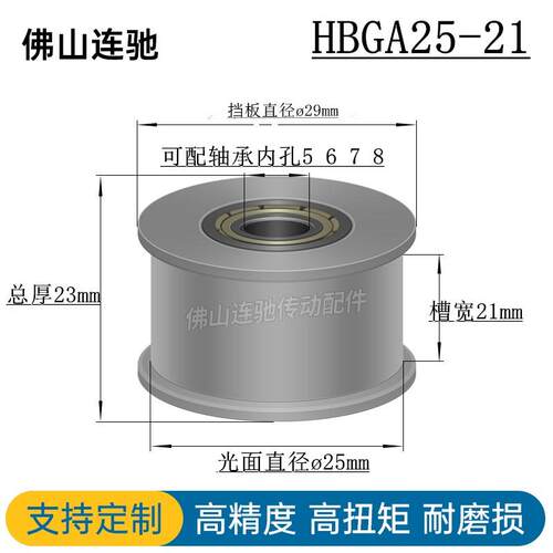 同步轮涨紧轮 调节导向轮惰轮HBGA25-21  HBGA25-16-FC27光轮平皮