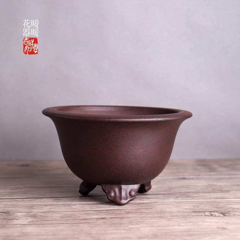 云足金钟 紫砂小盆景盆 绿植盆栽盆 多款可选