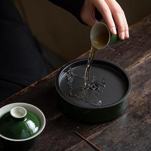 家用主人杯单杯 禅意品茗杯聚香杯祖母绿陶瓷功夫茶具手工茶杯中式