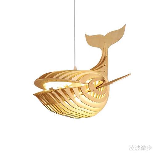 鲸鱼吊灯北欧餐厅卧室儿童房鱼形吊灯服装店商场创意个性装饰灯具