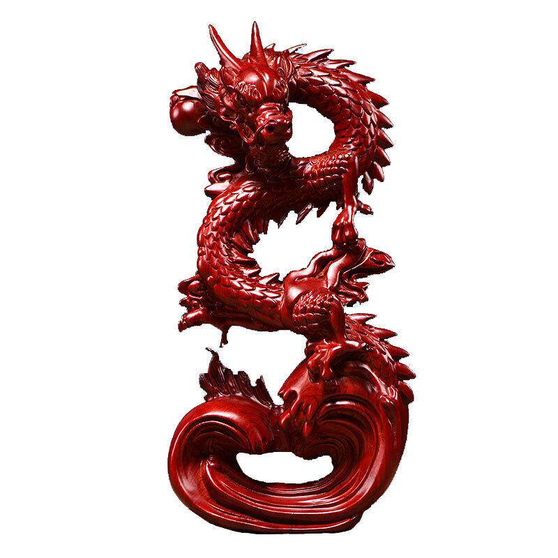 实木雕刻盘龙摆件龙年吉祥物中式龙摆件家居装饰摆设工艺品送礼品