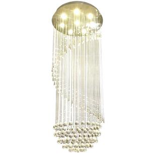 复式楼大吊灯现代轻奢挑空客厅水晶别墅loft旋转中空楼梯间长吊灯