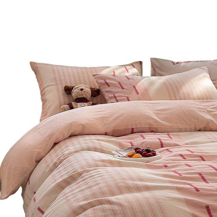 轻奢高级感全棉床上四件套秋冬纯棉床单粉色被套罩床笠床品三件套,床上用品,床品套件/四件套/多件套,淘宝优惠券,粉丝福利购,淘宝优惠卷