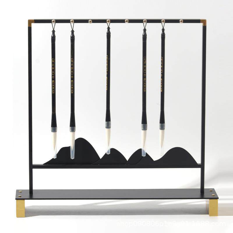 新中式复古风样板房毛笔架摆件家居玄关书房售楼处展厅禅意饰品