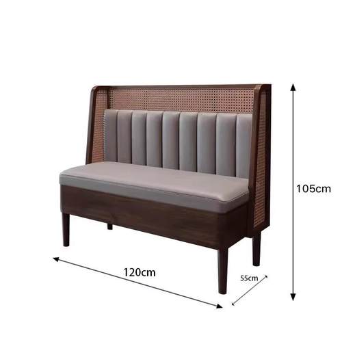 西餐厅卡座沙发靠墙茶楼火锅店半圆储物酒吧餐饮家具实木桌椅商用