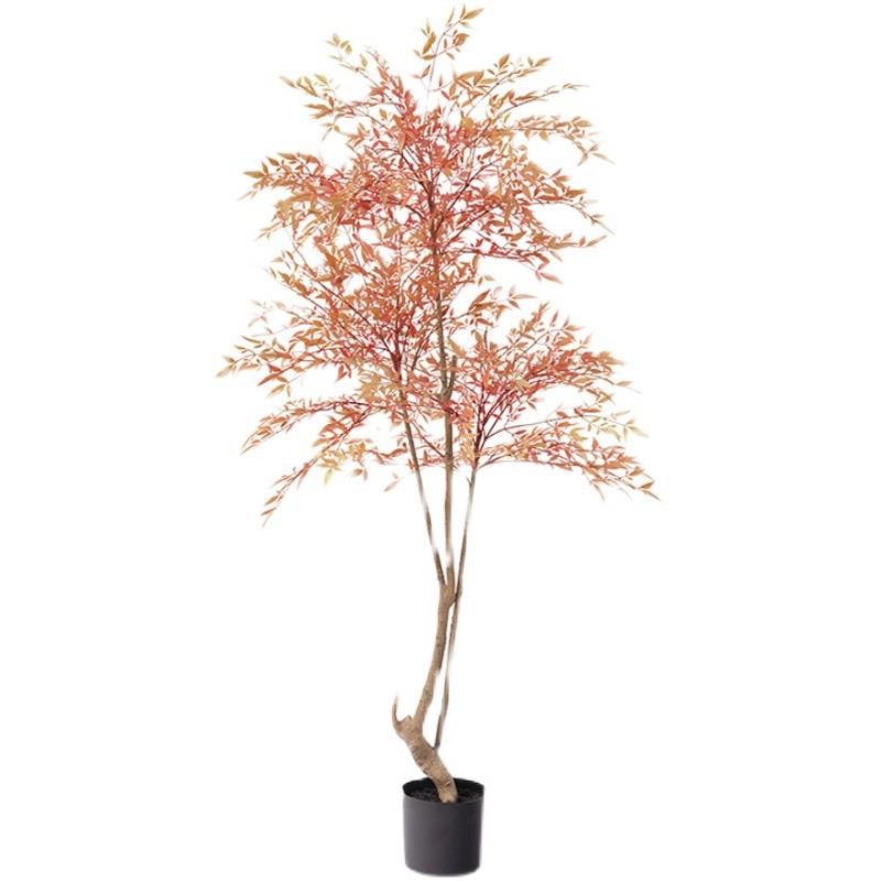 仿真南天竹植物假盆栽仿生绿植室内盆景客厅落地树造景装饰大摆件