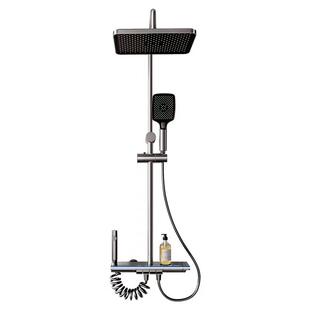 全铜花洒套装 增压数显琴按键一头体钢全套增洒压花喷卫生间浴室