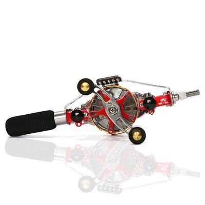 全属中通轮自AGK6000动排线速比前轮鱼竿改装内打走中通竿线金轮