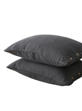 北色亚麻枕套原色雨露麻枕套纯欧简色约风略DUL微差