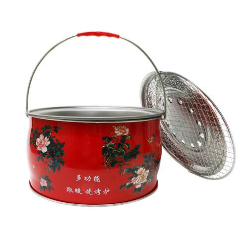 烤火炉红色烤火炉款加厚结婚新房乔迁搬过火新火盆木炭暖取炉炭盆