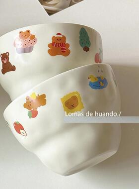 in韩风可爱高颜值泡生面碗少T3-3-GH-女心学宿舍饭碗性汤碗水果沙