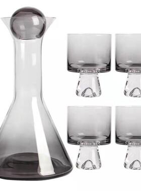 HZX3002a北欧冷值样颜水壶套装高玻璃水具品间摆件耐高温大容量扎