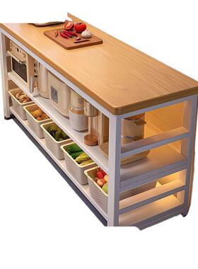 厨多功能置物架落地房切菜炉桌子YKC作台多层微波锅具收纳架工窄