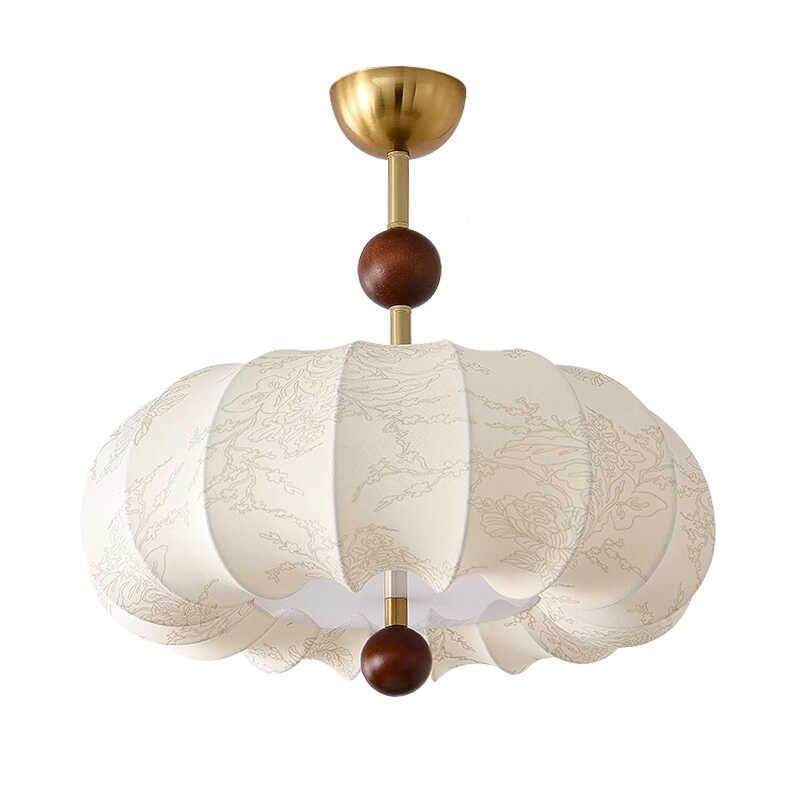 法式复古风卧室吊布灯艺纹中餐厅南洋实木侘寂风古温馨花房间657,家装灯饰光源,智能吊灯,淘宝优惠券,粉丝福利购,淘宝优惠卷