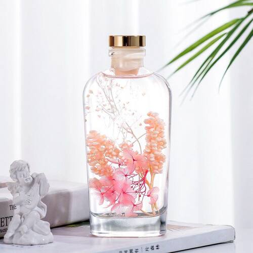 家用长方体小蛮腰扁瓶永生花草