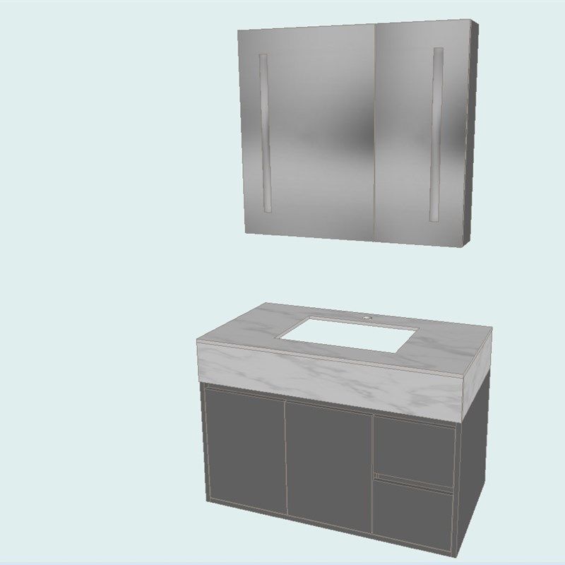 非标定制浴室柜组合卫生间洗漱台一体陶瓷盆岩板无缝盆智能镜柜