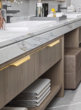 拇指侧装一门到顶衣柜门拉手通顶黑色加长门把手20/T22mm门板专用