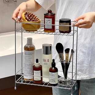 桌面304不锈钢置物架洗手间台面收纳浴室洗漱用护肤品窄款沥水架