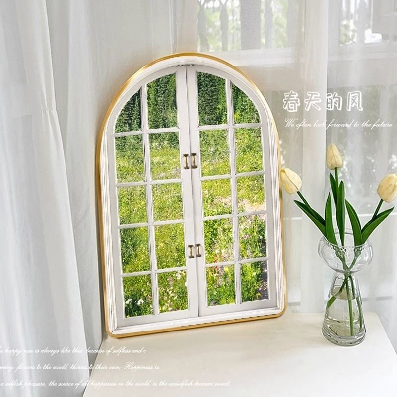 法式假窗户装饰画卧室nins风复古小清新风景挂画客厅床头餐厅摆画