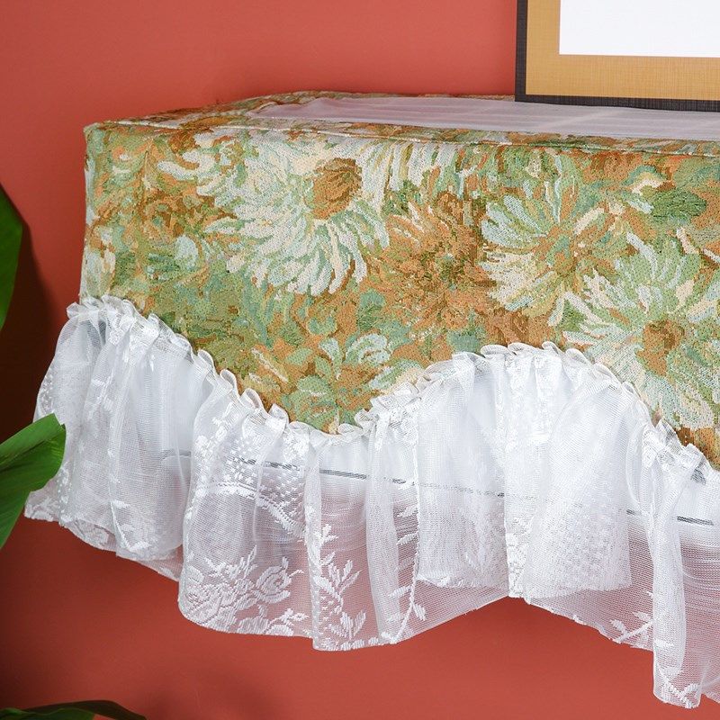 布艺蕾丝挂式g空调罩开机不取空调防尘罩法式文艺范挂机罩子防直