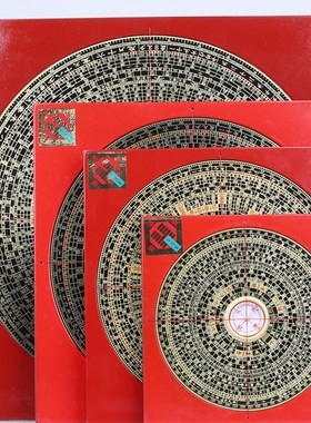 崇道堂罗盘高精度专业q指南针黄铜三元三合综合盘八卦高级罗经摆