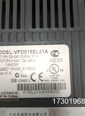 台达变频器VFD015EL43A ,1.5千瓦四台,2.2千议价 可维修!