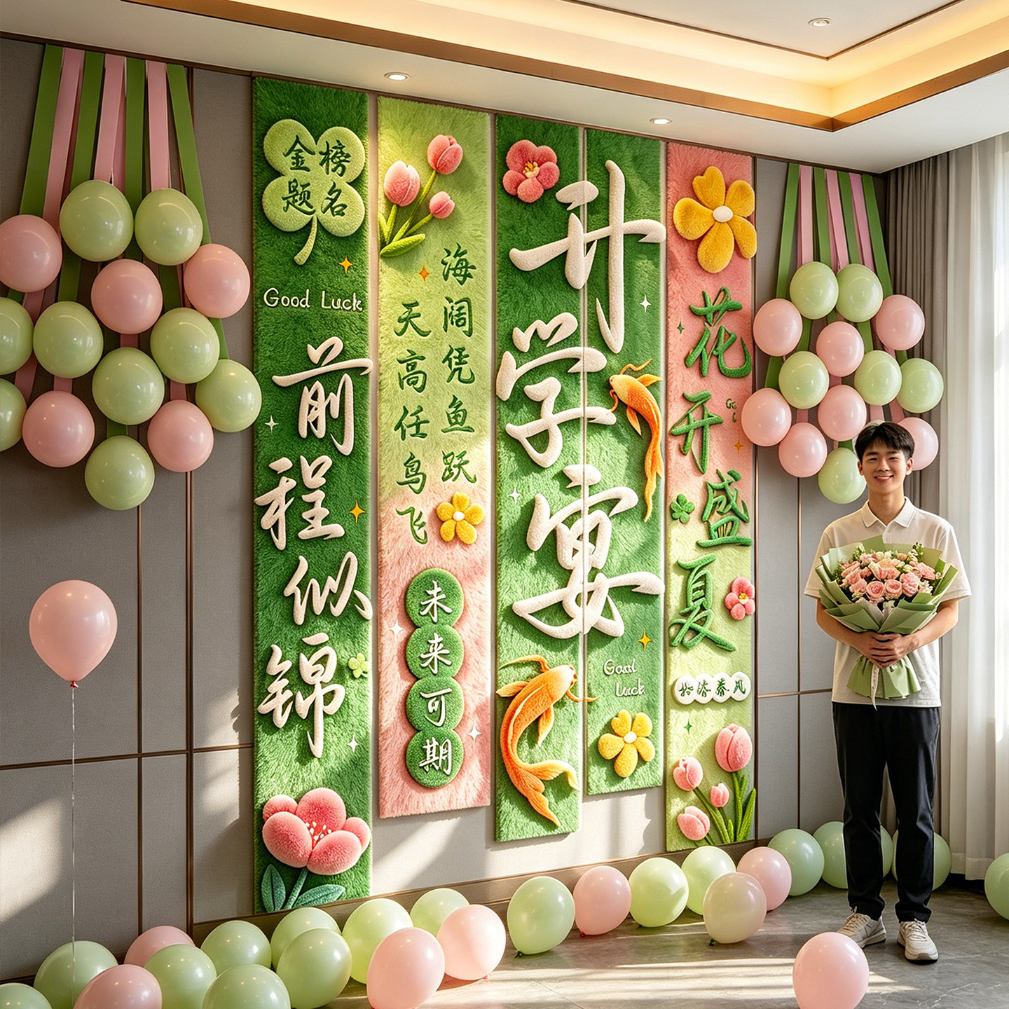 升学宴条幅装饰酒店包厢背景布