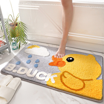 秋田犬卡通浴室防滑垫门垫进门卫浴门口脚垫地毯吸水垫卫生间地垫