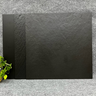 黑色天脉石通体板岩防滑瓷砖600X600商业空间外墙砖凹凸工程瓷砖