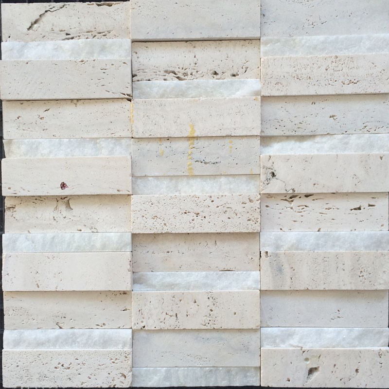 米白色大理石马赛克墙贴石材洞石汉白玉瓷砖吧台背景墙卫生间阳台