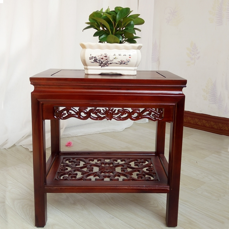 木质花架鱼缸架中式客厅整装落地原木多层奇石茶几简约实木花架子