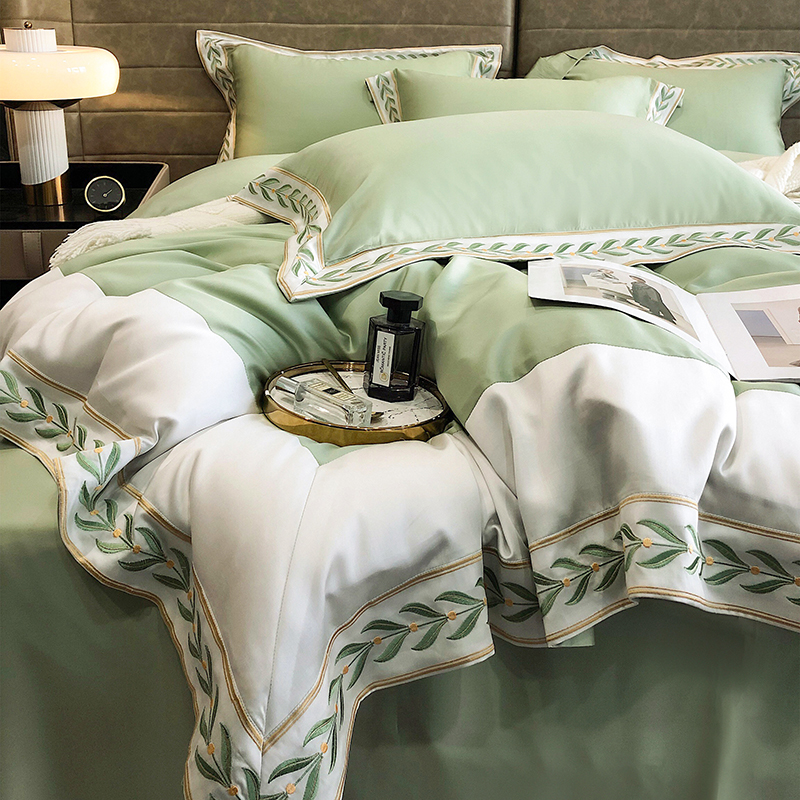 简约夏季80支双面兰精天丝四件套被套丝滑凉感裸睡1.8m床上用品