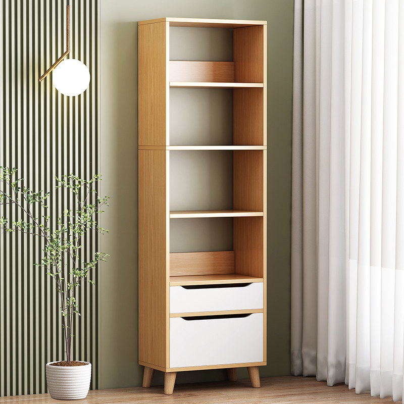 简易书架置物架落地家用收纳储物架子靠墙展示柜客厅多层小型书柜