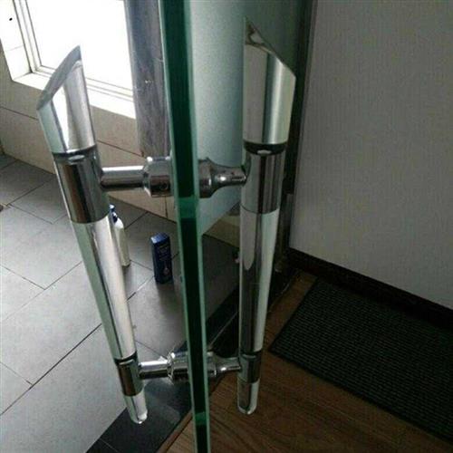 火炬斜口水晶无框玻璃门拉手孔距165卫生间淋浴房门办公室门把手