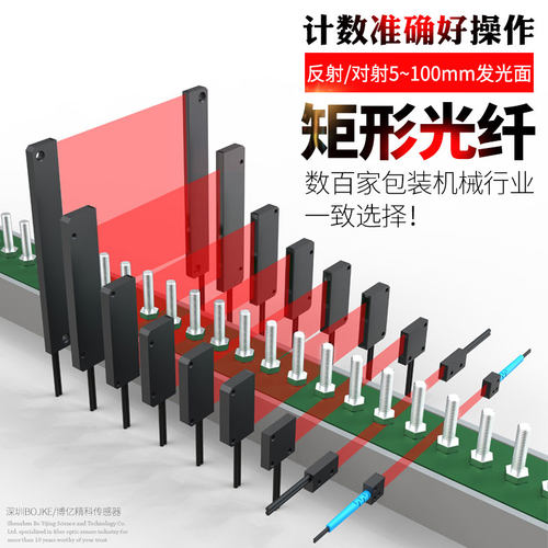 PR40QL PT25QL PT30QL PT50QL对射反射矩形区域光纤放大器传感器