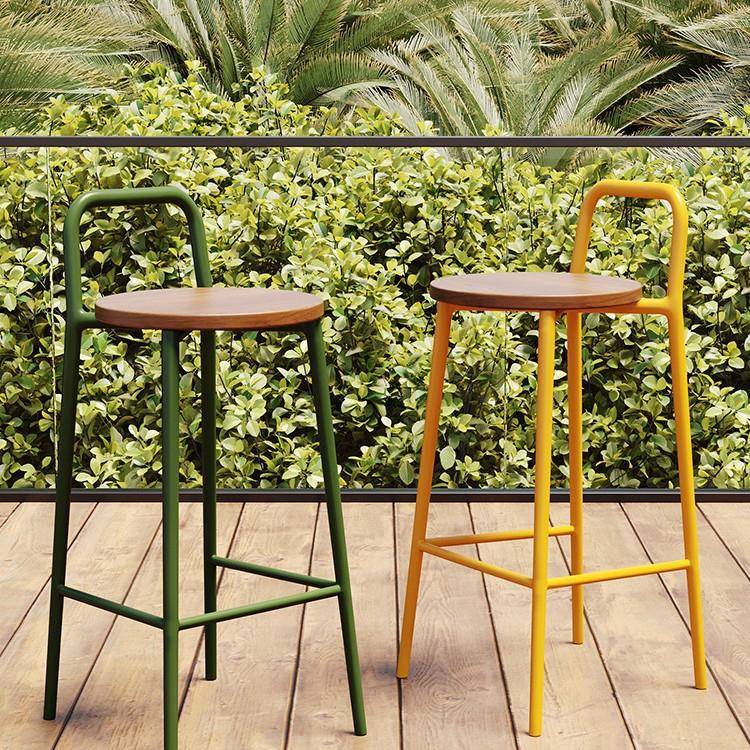北欧现代简约轻奢设计师户外吧台椅家用酒吧凳网红靠背休闲高脚凳