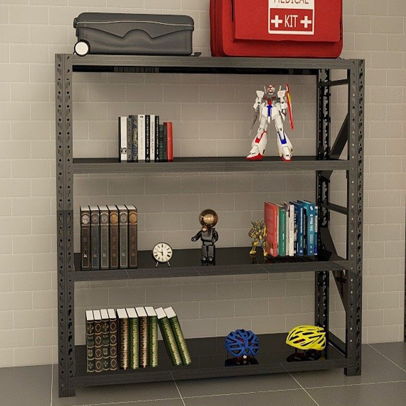 杭州货价黑色轻型角钢货架衣柜家用阳台收纳层架置物架组装简易货